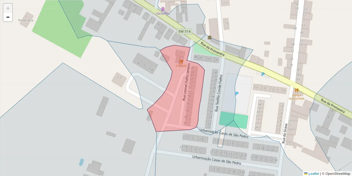 Mapa detalhado do código postal 7200-119 com limites, códigos postais vizinhos e agências dos correios