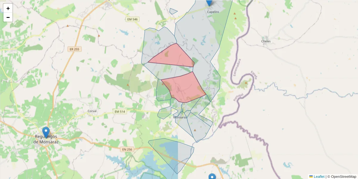 Mapa detalhado do código postal 7200-179 com limites, códigos postais vizinhos e agências dos correios