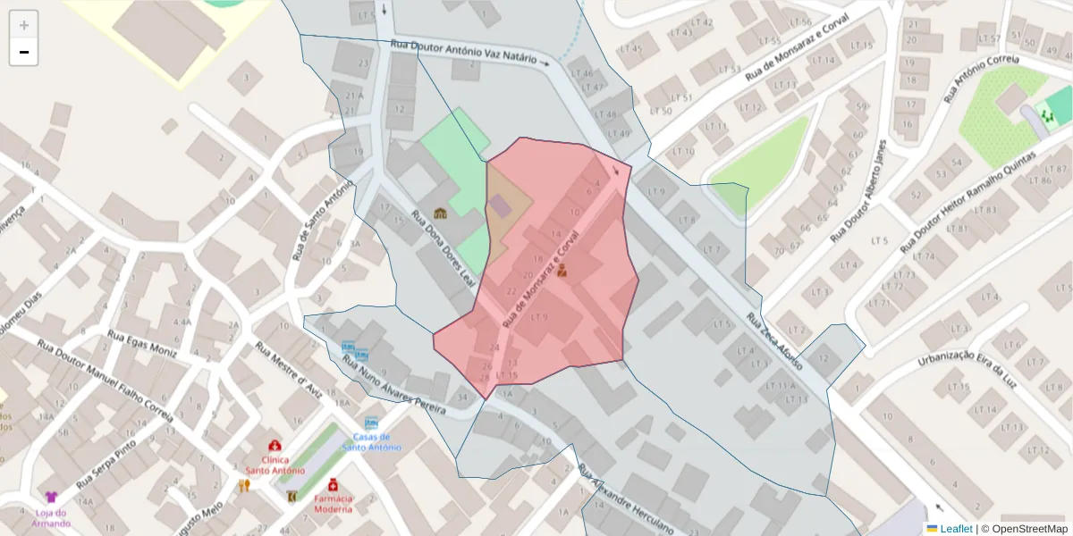 Mapa detalhado do código postal 7200-314 com limites, códigos postais vizinhos e agências dos correios