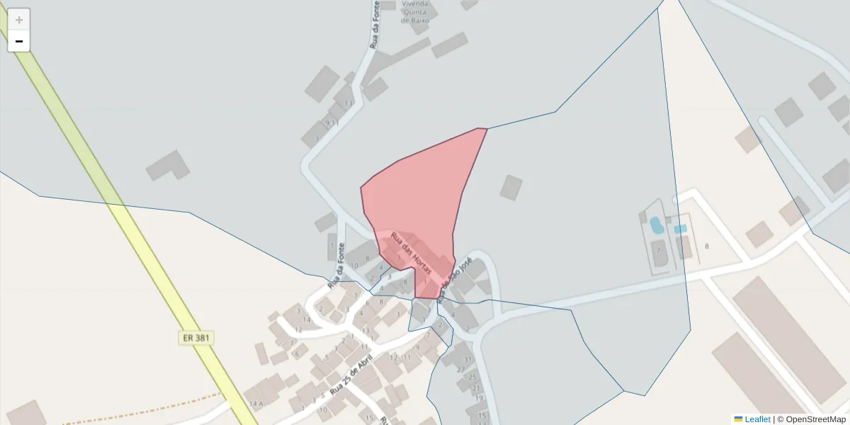 Mapa detalhado do código postal 7200-344 com limites, códigos postais vizinhos e agências dos correios