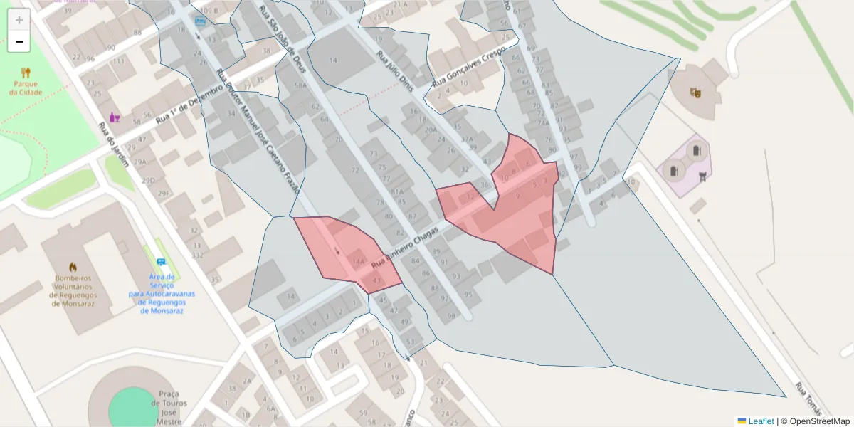 Mapa detalhado do código postal 7200-391 com limites, códigos postais vizinhos e agências dos correios