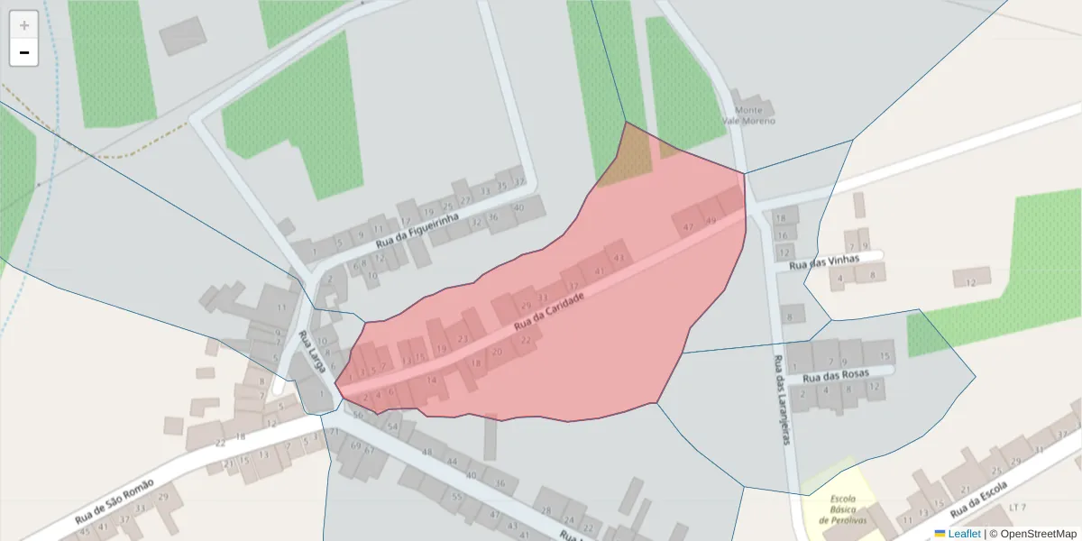 Mapa detalhado do código postal 7200-456 com limites, códigos postais vizinhos e agências dos correios