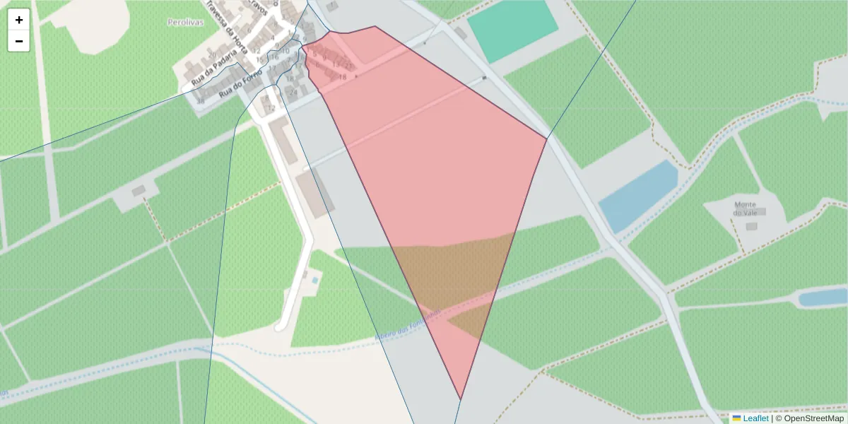 Mapa detalhado do código postal 7200-460 com limites, códigos postais vizinhos e agências dos correios