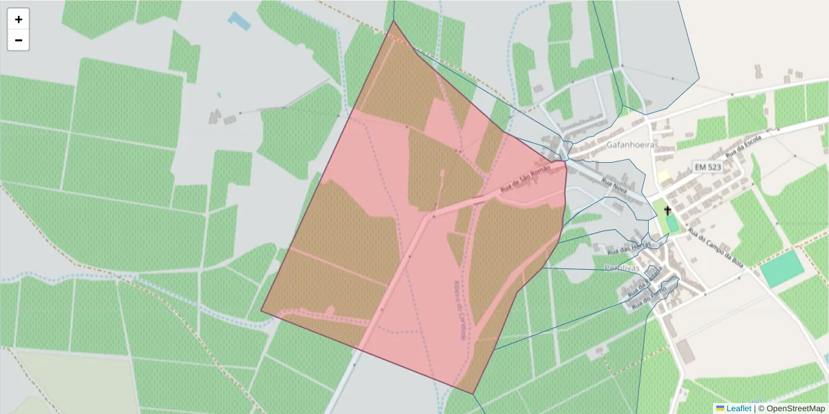 Mapa detalhado do código postal 7200-466 com limites, códigos postais vizinhos e agências dos correios