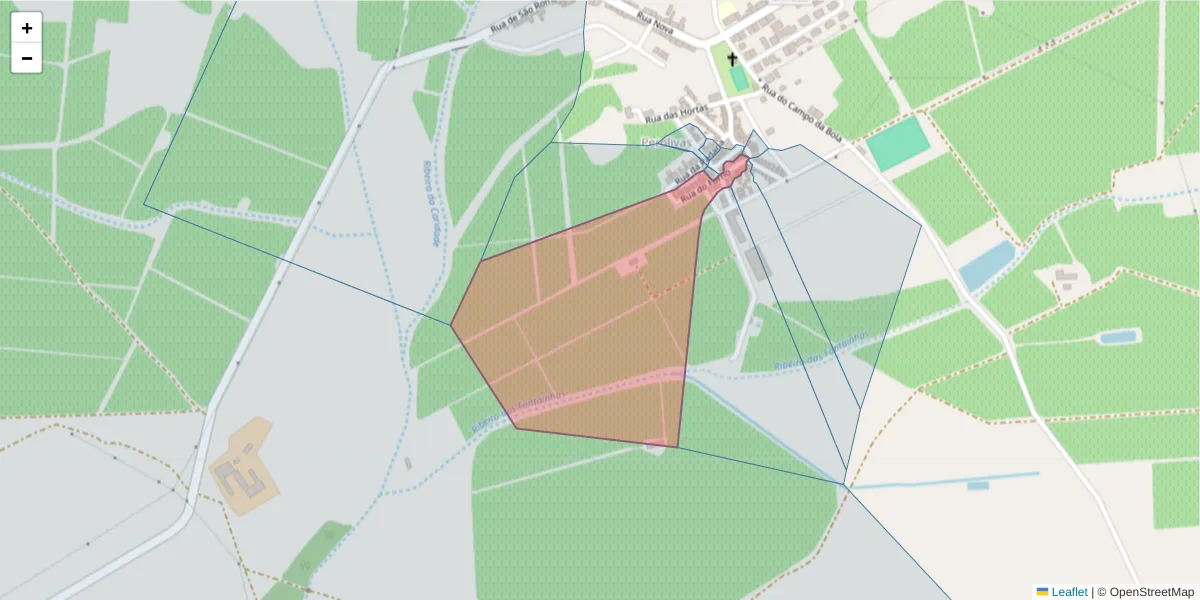 Mapa detalhado do código postal 7200-470 com limites, códigos postais vizinhos e agências dos correios