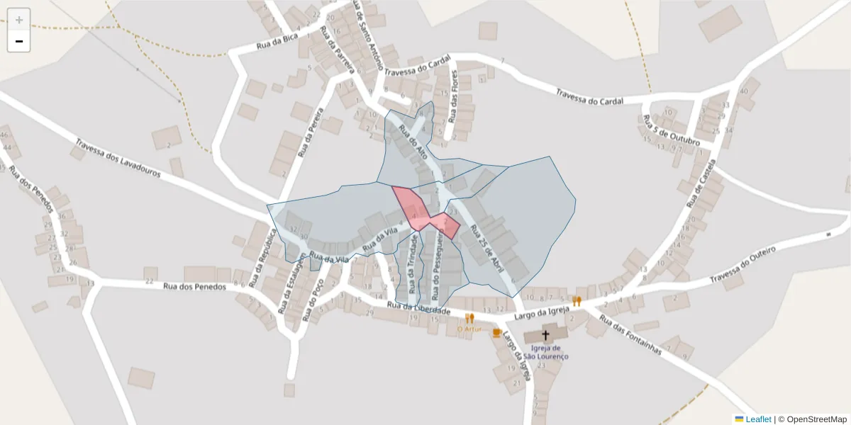 Mapa detalhado do código postal 7220-017 com limites, códigos postais vizinhos e agências dos correios