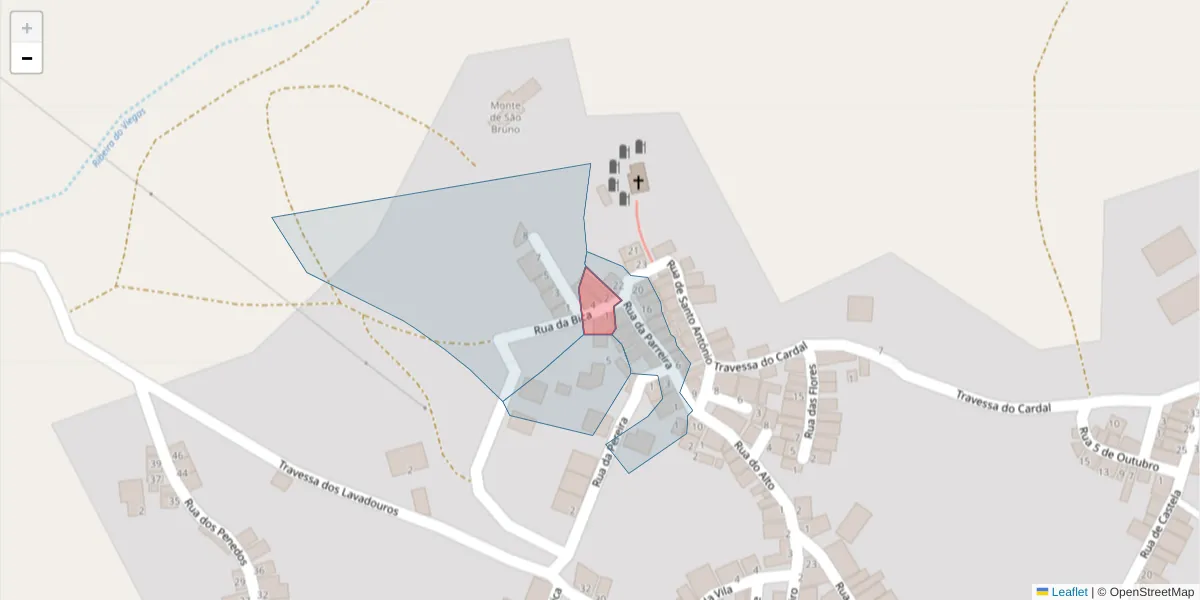 Mapa detalhado do código postal 7220-019 com limites, códigos postais vizinhos e agências dos correios