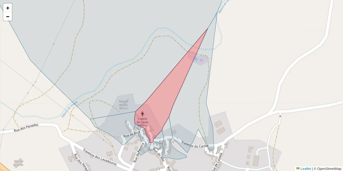 Mapa detalhado do código postal 7220-040 com limites, códigos postais vizinhos e agências dos correios
