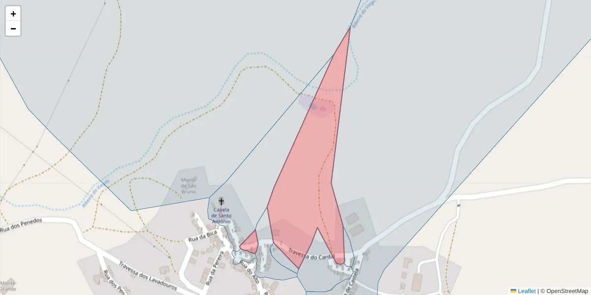 Mapa detalhado do código postal 7220-044 com limites, códigos postais vizinhos e agências dos correios