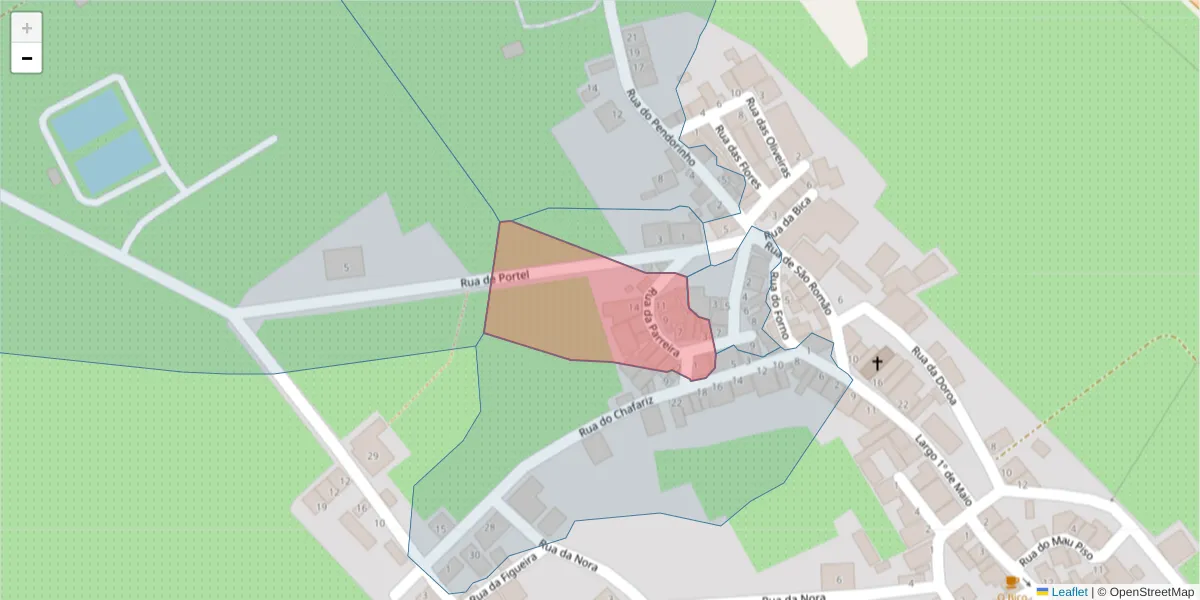 Mapa detalhado do código postal 7220-115 com limites, códigos postais vizinhos e agências dos correios