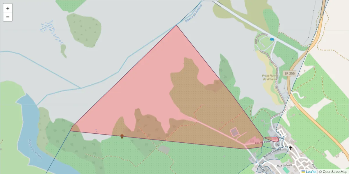 Mapa detalhado do código postal 7220-123 com limites, códigos postais vizinhos e agências dos correios