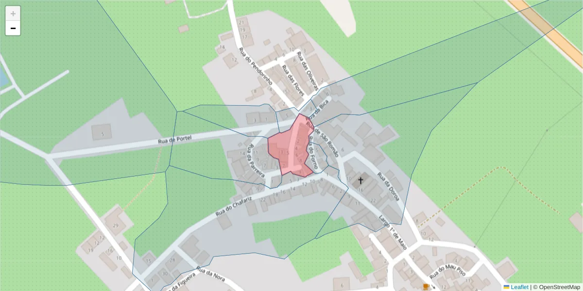 Mapa detalhado do código postal 7220-128 com limites, códigos postais vizinhos e agências dos correios