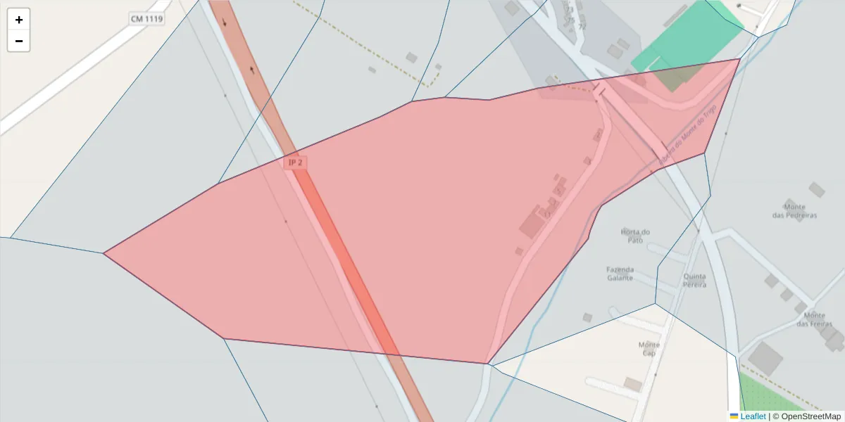 Mapa detalhado do código postal 7220-201 com limites, códigos postais vizinhos e agências dos correios