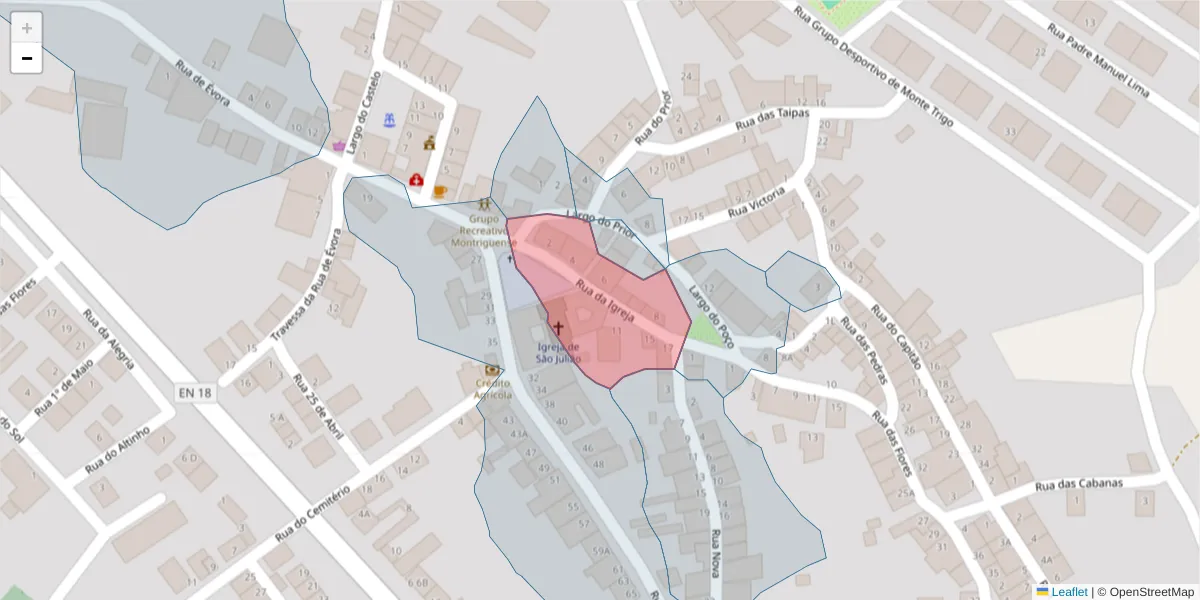 Mapa detalhado do código postal 7220-224 com limites, códigos postais vizinhos e agências dos correios