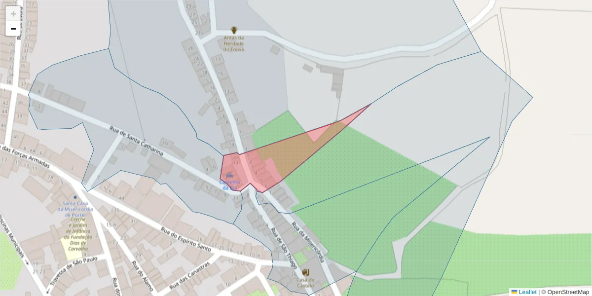 Mapa detalhado do código postal 7220-367 com limites, códigos postais vizinhos e agências dos correios