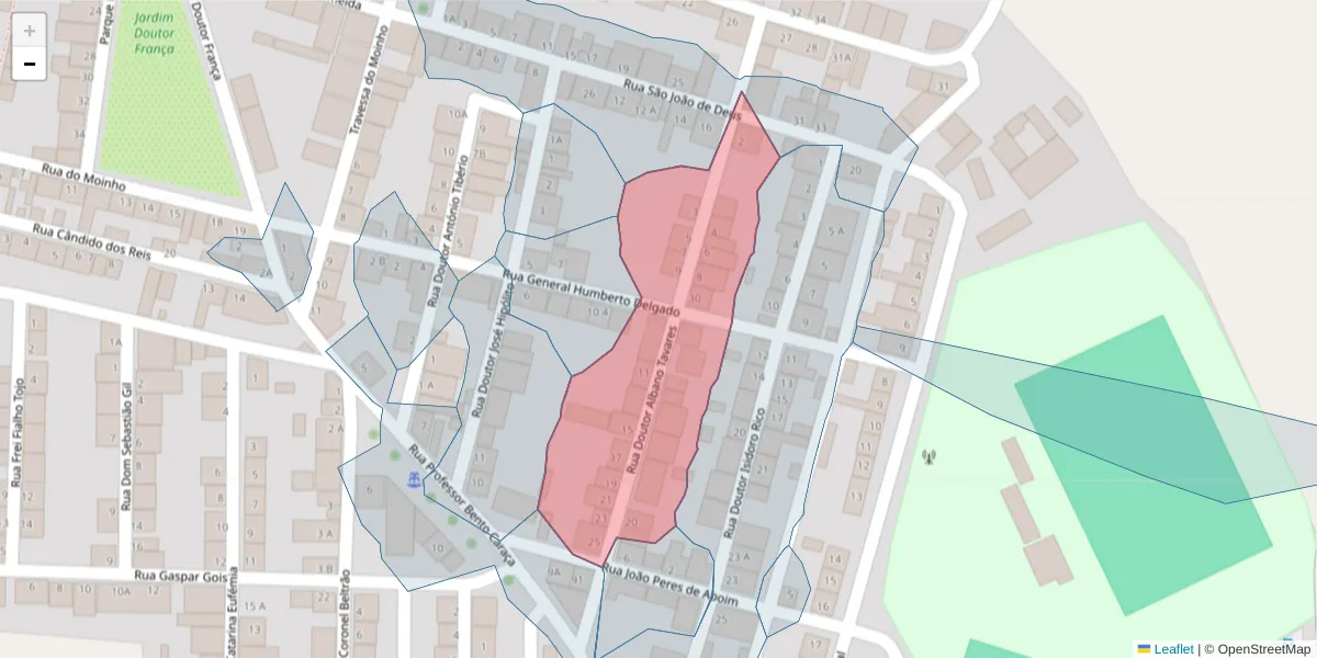 Mapa detalhado do código postal 7220-376 com limites, códigos postais vizinhos e agências dos correios
