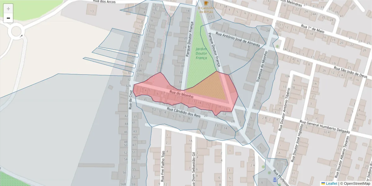 Mapa detalhado do código postal 7220-408 com limites, códigos postais vizinhos e agências dos correios