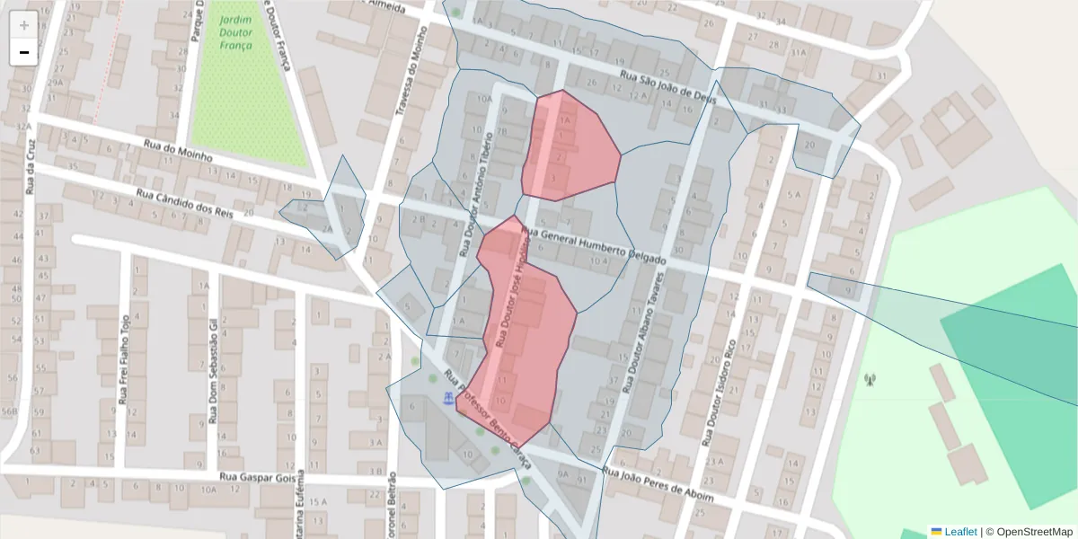 Mapa detalhado do código postal 7220-417 com limites, códigos postais vizinhos e agências dos correios