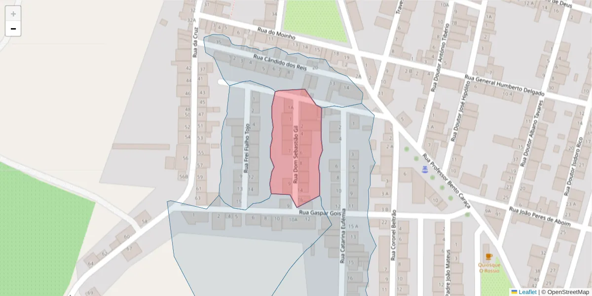 Mapa detalhado do código postal 7220-428 com limites, códigos postais vizinhos e agências dos correios