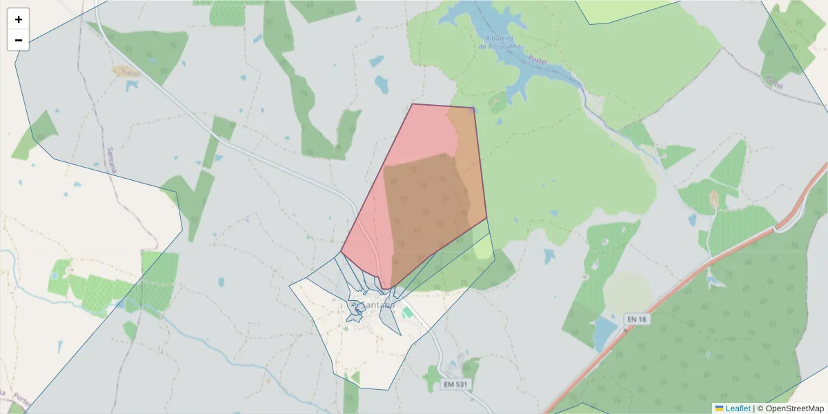 Mapa detalhado do código postal 7220-482 com limites, códigos postais vizinhos e agências dos correios