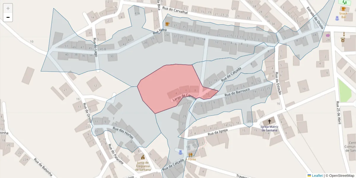 Mapa detalhado do código postal 7220-483 com limites, códigos postais vizinhos e agências dos correios