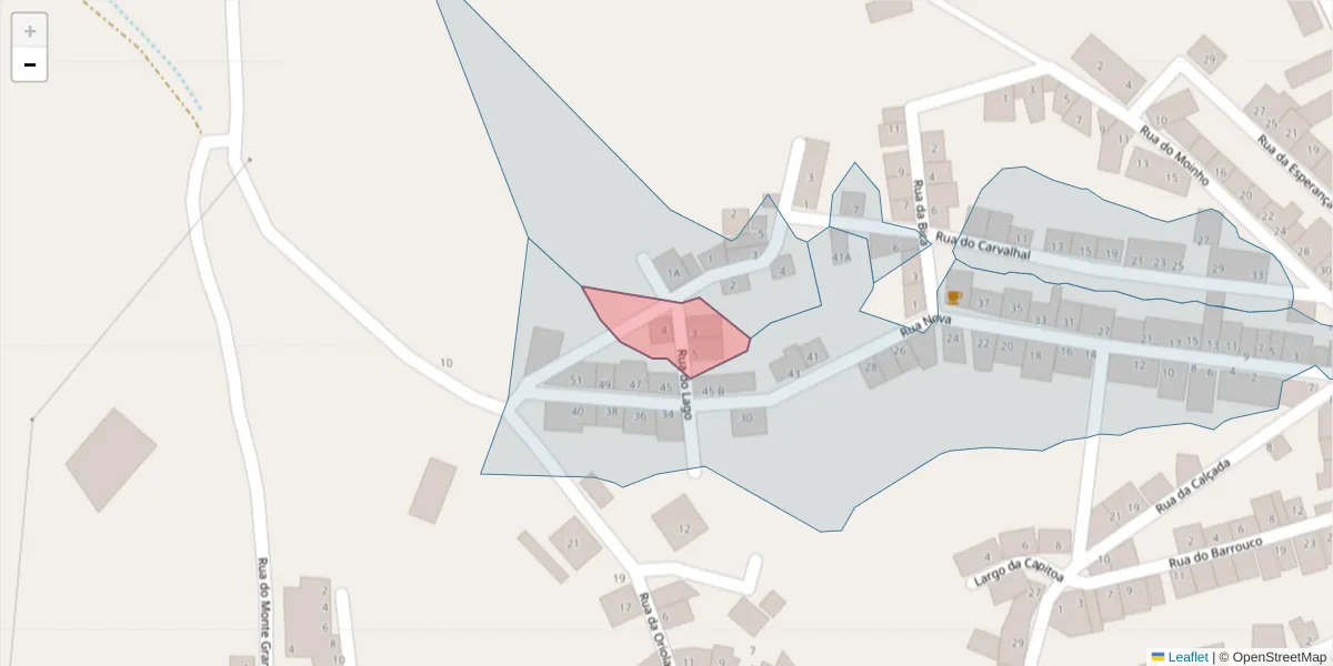 Mapa detalhado do código postal 7220-500 com limites, códigos postais vizinhos e agências dos correios