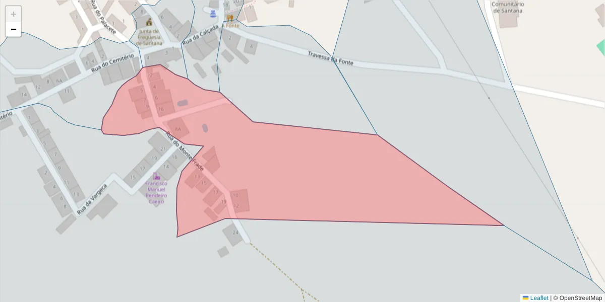 Mapa detalhado do código postal 7220-502 com limites, códigos postais vizinhos e agências dos correios