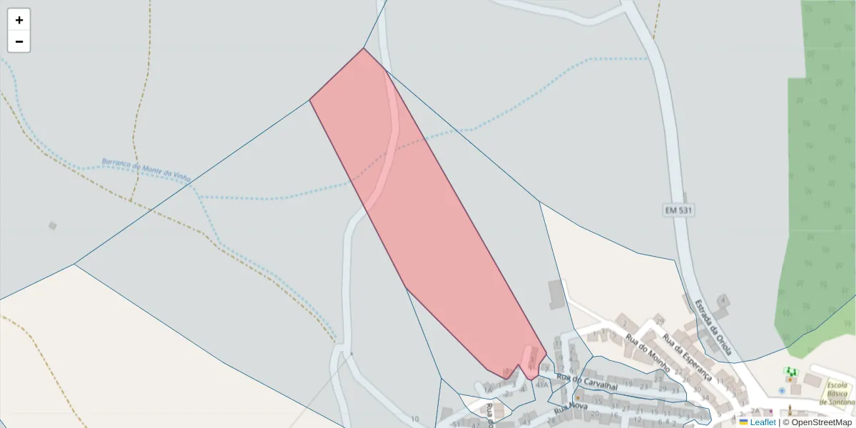 Mapa detalhado do código postal 7220-509 com limites, códigos postais vizinhos e agências dos correios