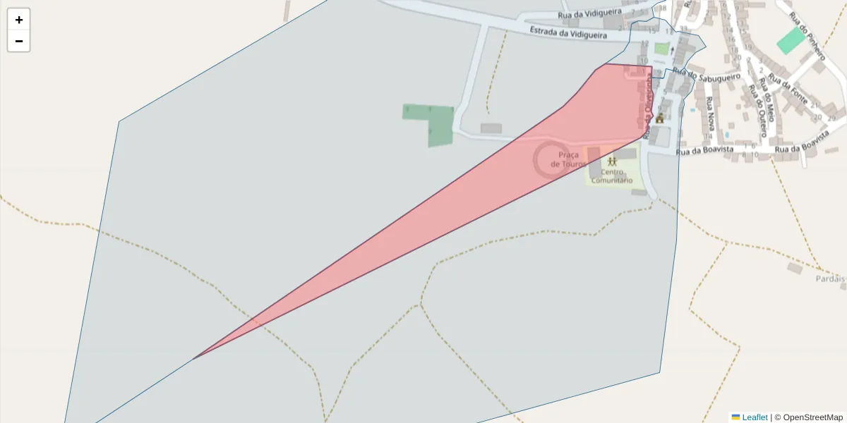 Mapa detalhado do código postal 7220-569 com limites, códigos postais vizinhos e agências dos correios