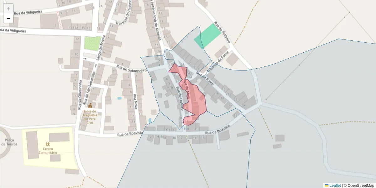 Mapa detalhado do código postal 7220-575 com limites, códigos postais vizinhos e agências dos correios