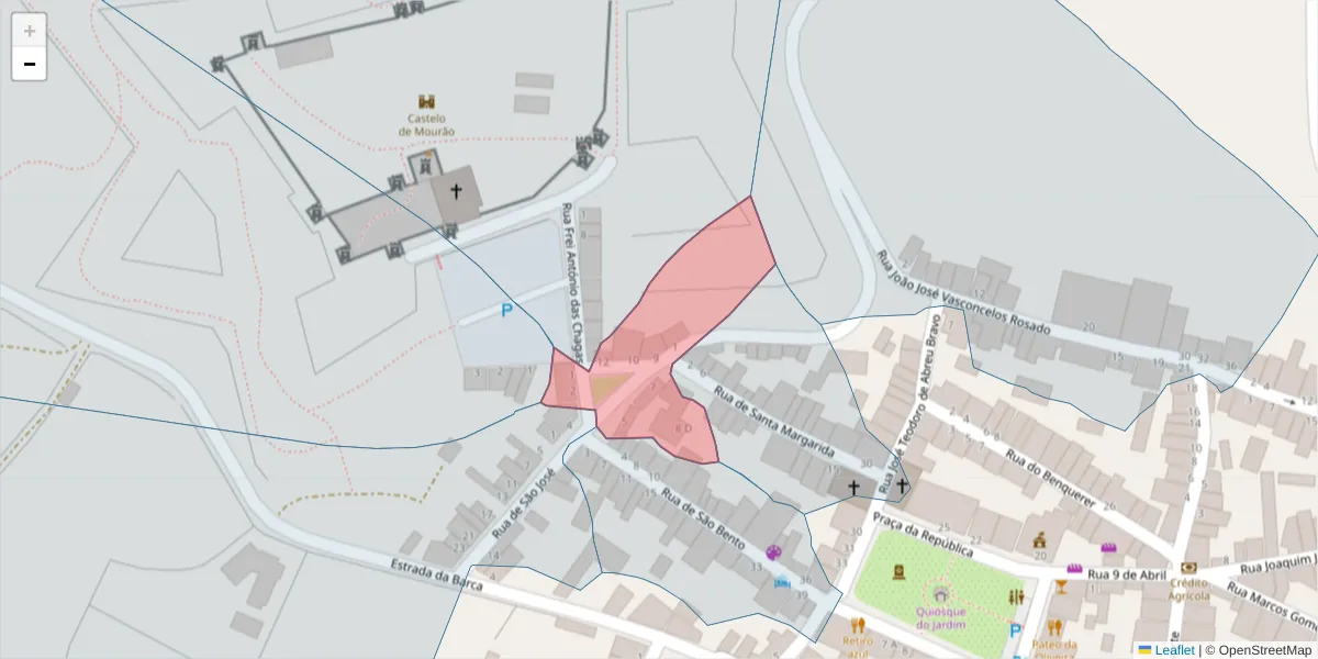 Mapa detalhado do código postal 7240-229 com limites, códigos postais vizinhos e agências dos correios