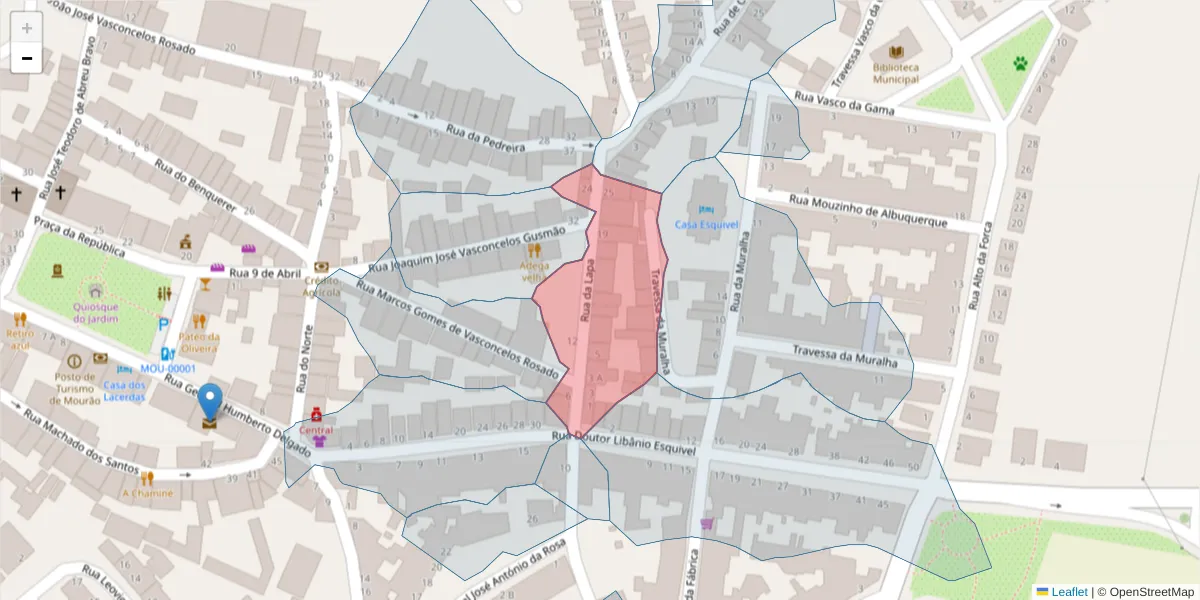 Mapa detalhado do código postal 7240-240 com limites, códigos postais vizinhos e agências dos correios