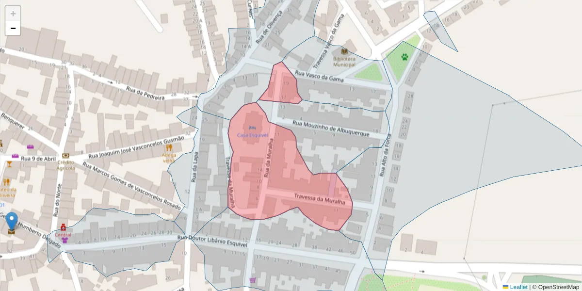 Mapa detalhado do código postal 7240-241 com limites, códigos postais vizinhos e agências dos correios