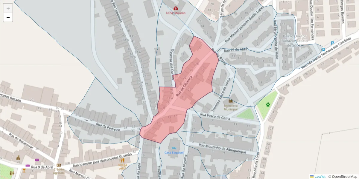 Mapa detalhado do código postal 7240-242 com limites, códigos postais vizinhos e agências dos correios