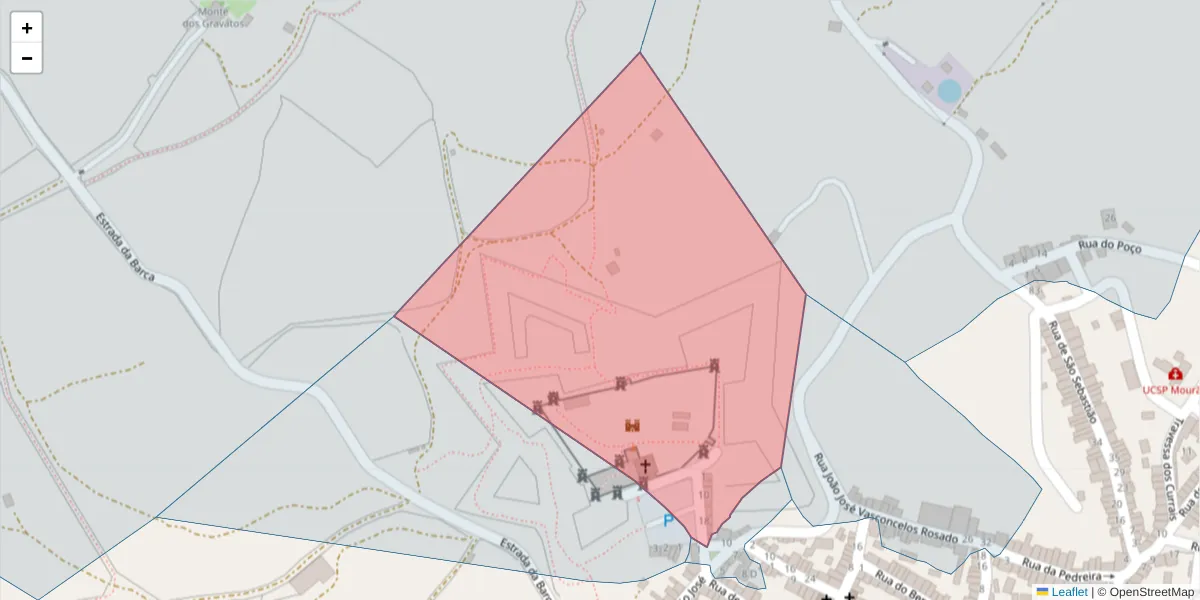 Mapa detalhado do código postal 7240-252 com limites, códigos postais vizinhos e agências dos correios