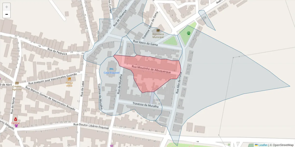 Mapa detalhado do código postal 7240-262 com limites, códigos postais vizinhos e agências dos correios