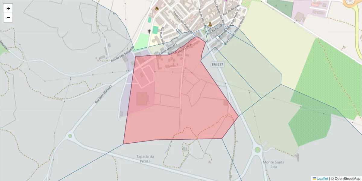 Mapa detalhado do código postal 7240-264 com limites, códigos postais vizinhos e agências dos correios