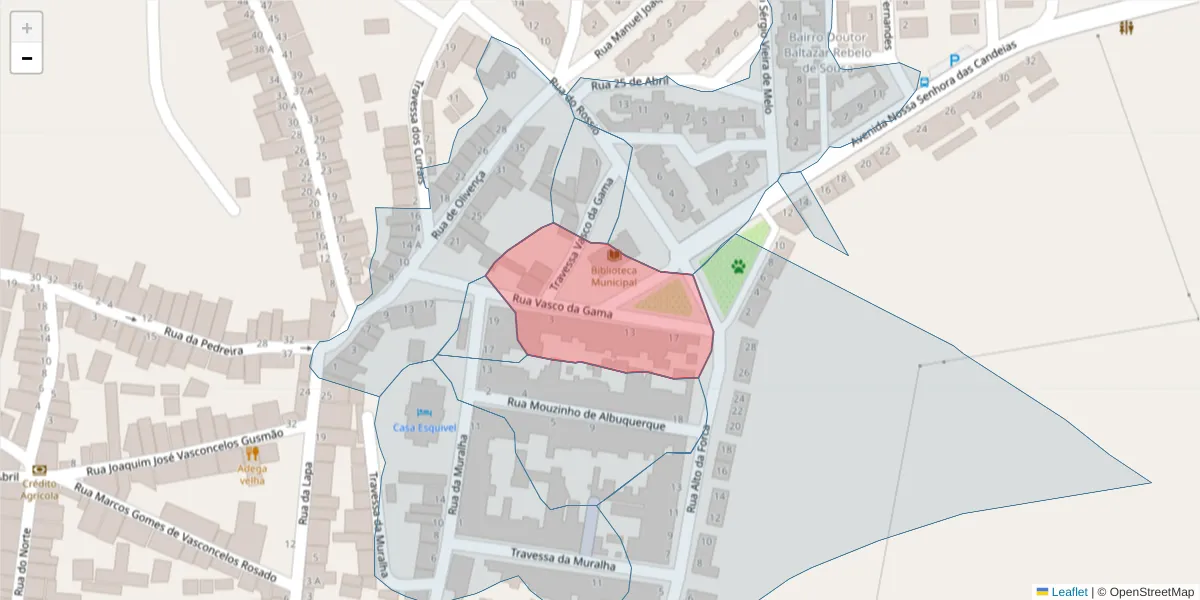 Mapa detalhado do código postal 7240-269 com limites, códigos postais vizinhos e agências dos correios