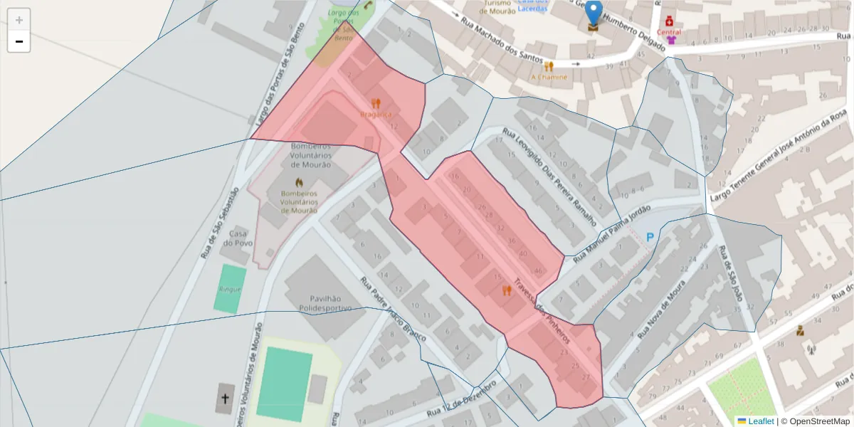 Mapa detalhado do código postal 7240-271 com limites, códigos postais vizinhos e agências dos correios