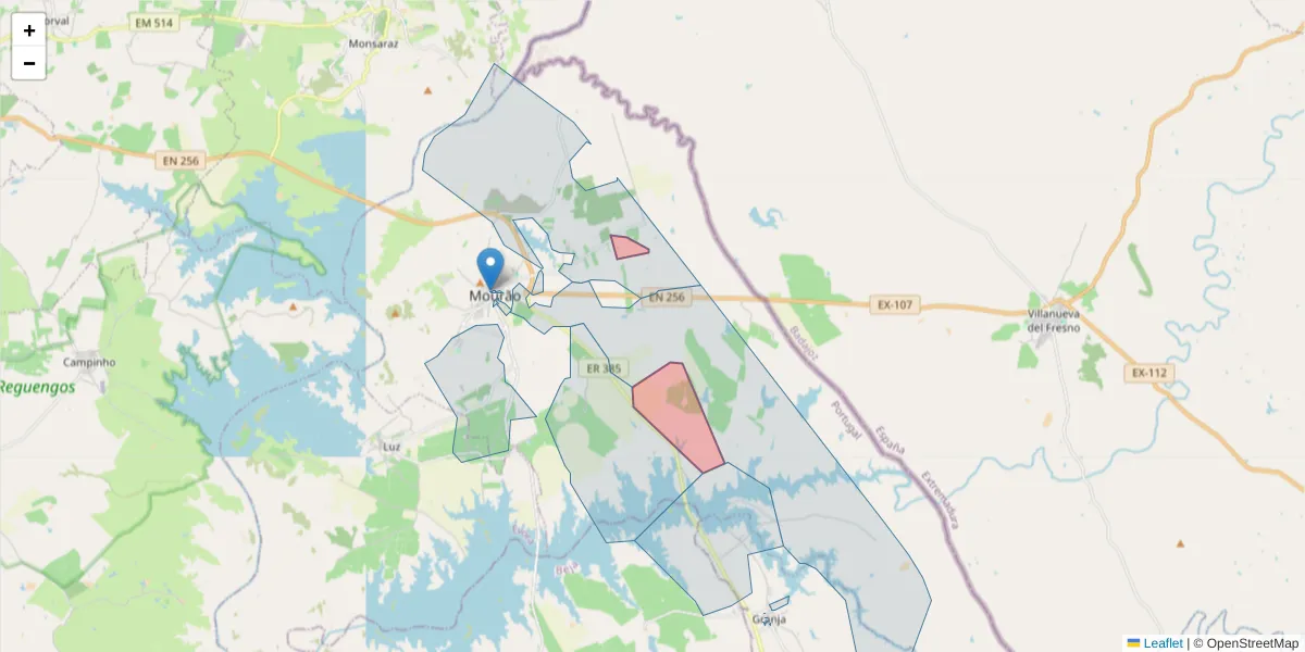 Mapa detalhado do código postal 7240-274 com limites, códigos postais vizinhos e agências dos correios