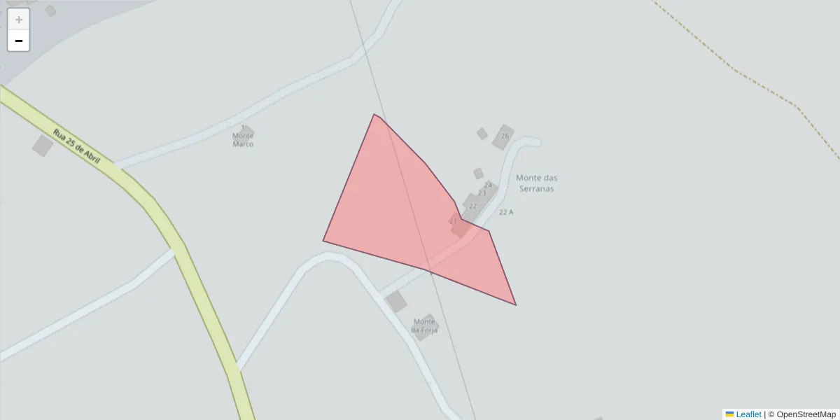 Mapa detalhado do código postal 7250-273 com limites, códigos postais vizinhos e agências dos correios