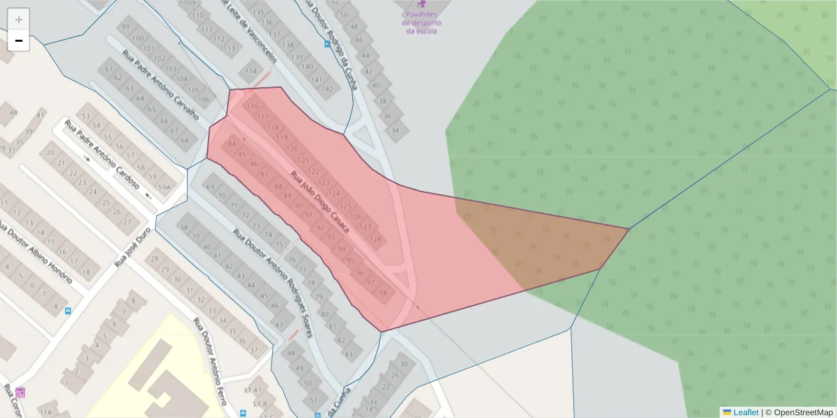 Mapa detalhado do código postal 7300-035 com limites, códigos postais vizinhos e agências dos correios