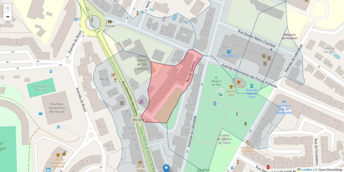 Mapa detalhado do código postal 7300-148 com limites, códigos postais vizinhos e agências dos correios