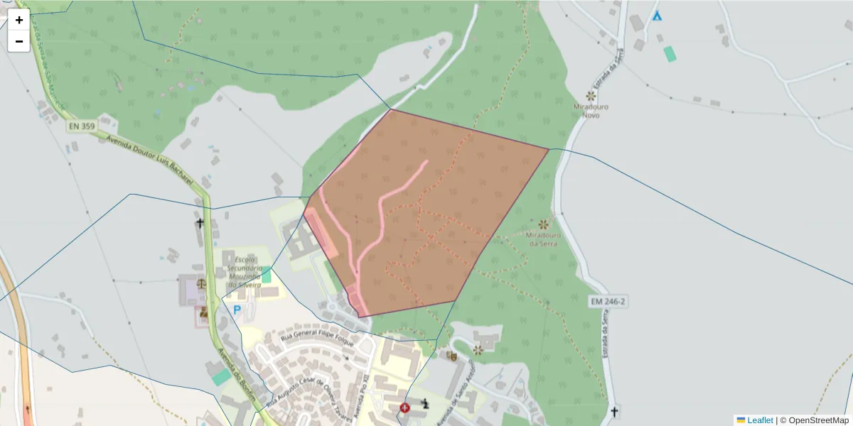 Mapa detalhado do código postal 7300-201 com limites, códigos postais vizinhos e agências dos correios