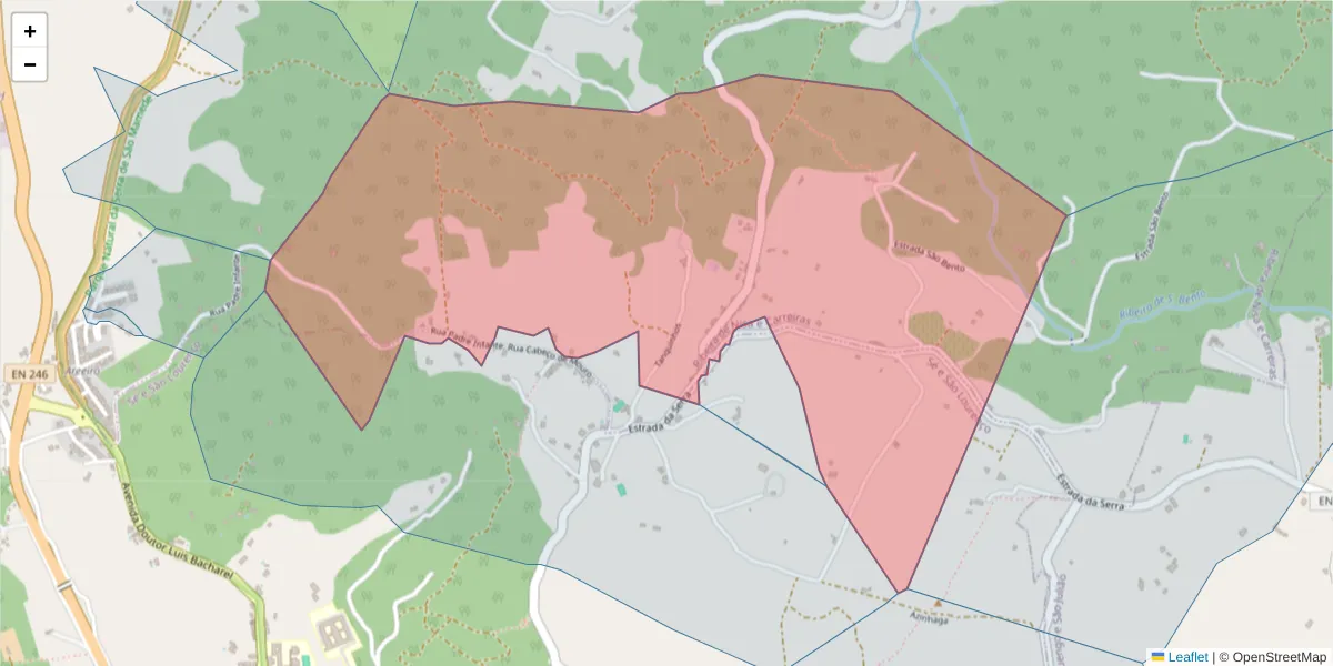Mapa detalhado do código postal 7300-435 com limites, códigos postais vizinhos e agências dos correios