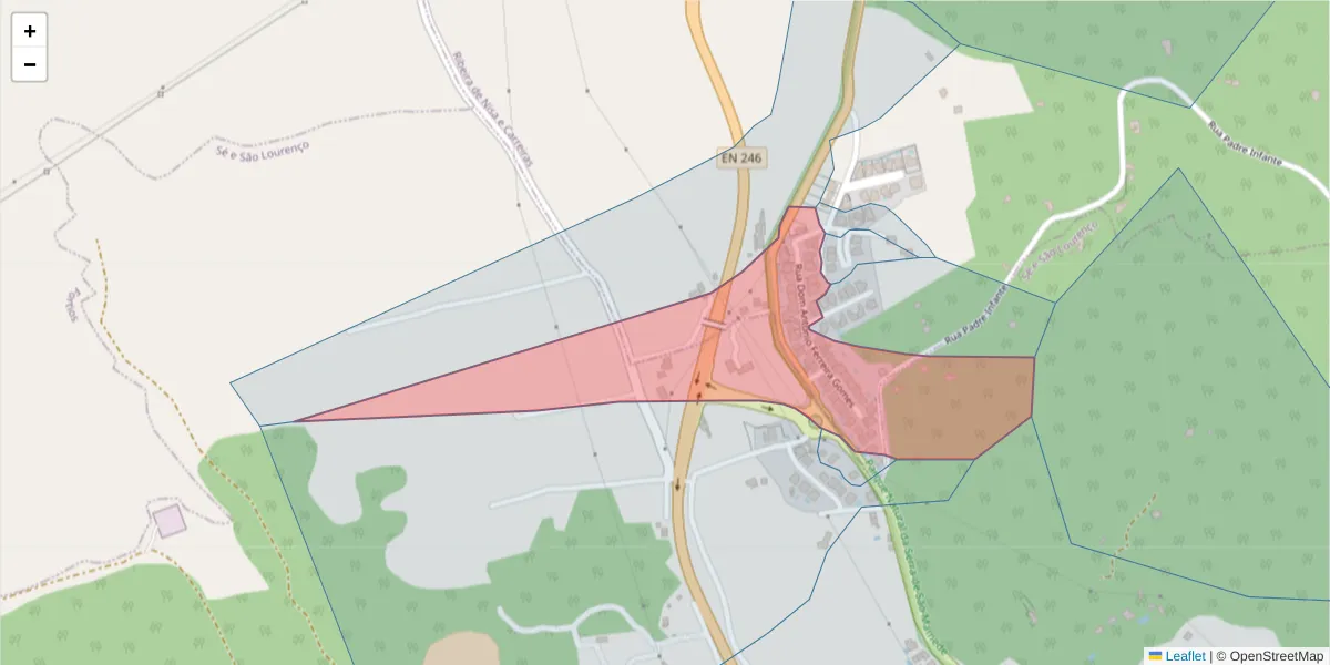 Mapa detalhado do código postal 7300-440 com limites, códigos postais vizinhos e agências dos correios
