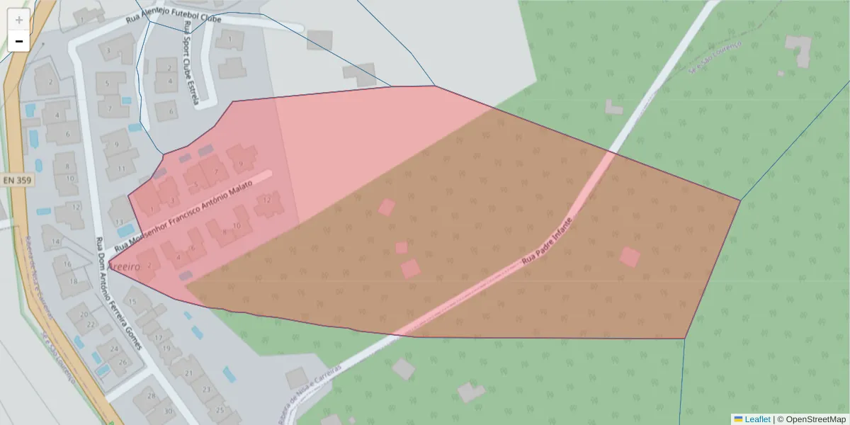 Mapa detalhado do código postal 7300-441 com limites, códigos postais vizinhos e agências dos correios