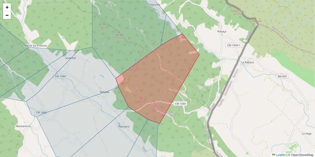 Mapa detalhado do código postal 7300-466 com limites, códigos postais vizinhos e agências dos correios