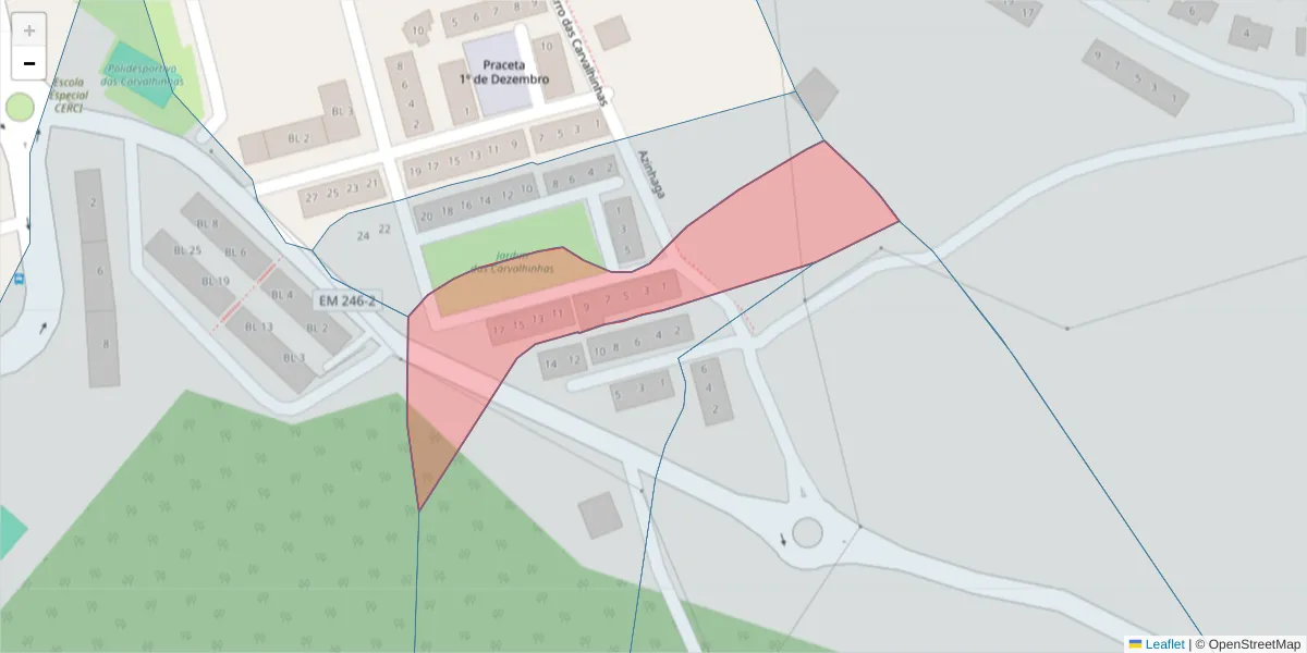 Mapa detalhado do código postal 7300-549 com limites, códigos postais vizinhos e agências dos correios