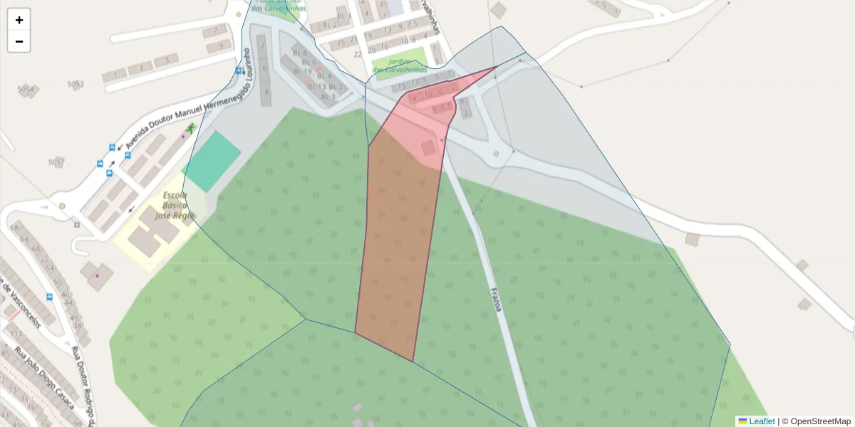 Mapa detalhado do código postal 7300-550 com limites, códigos postais vizinhos e agências dos correios